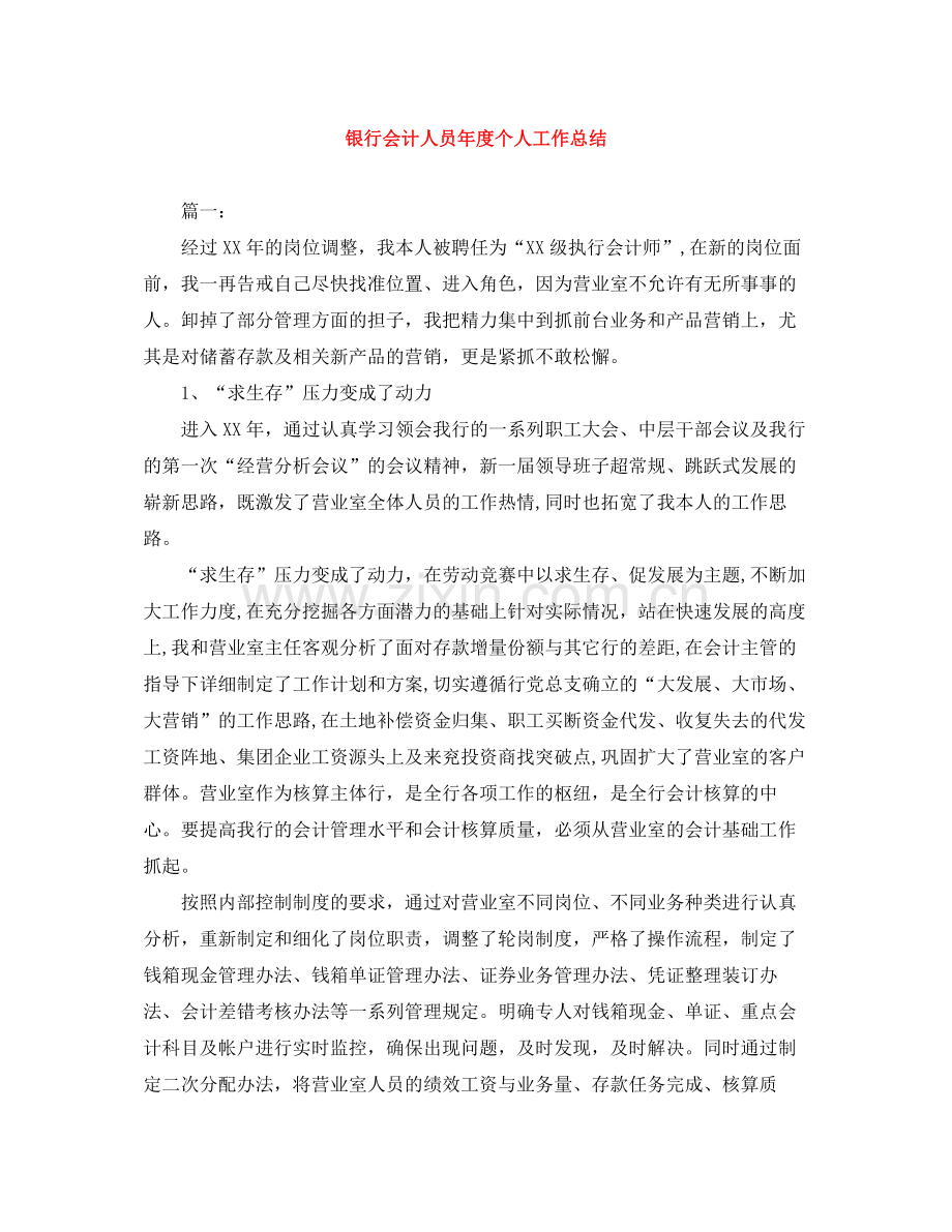 银行会计人员年度个人工作总结.docx_第1页