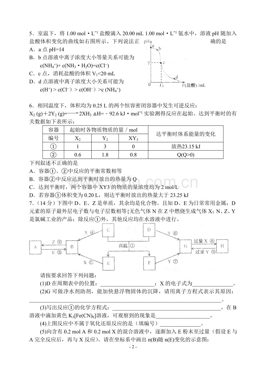 河西区2011-2012学年度第二学期高三年级总复习质量调查(一).doc_第2页