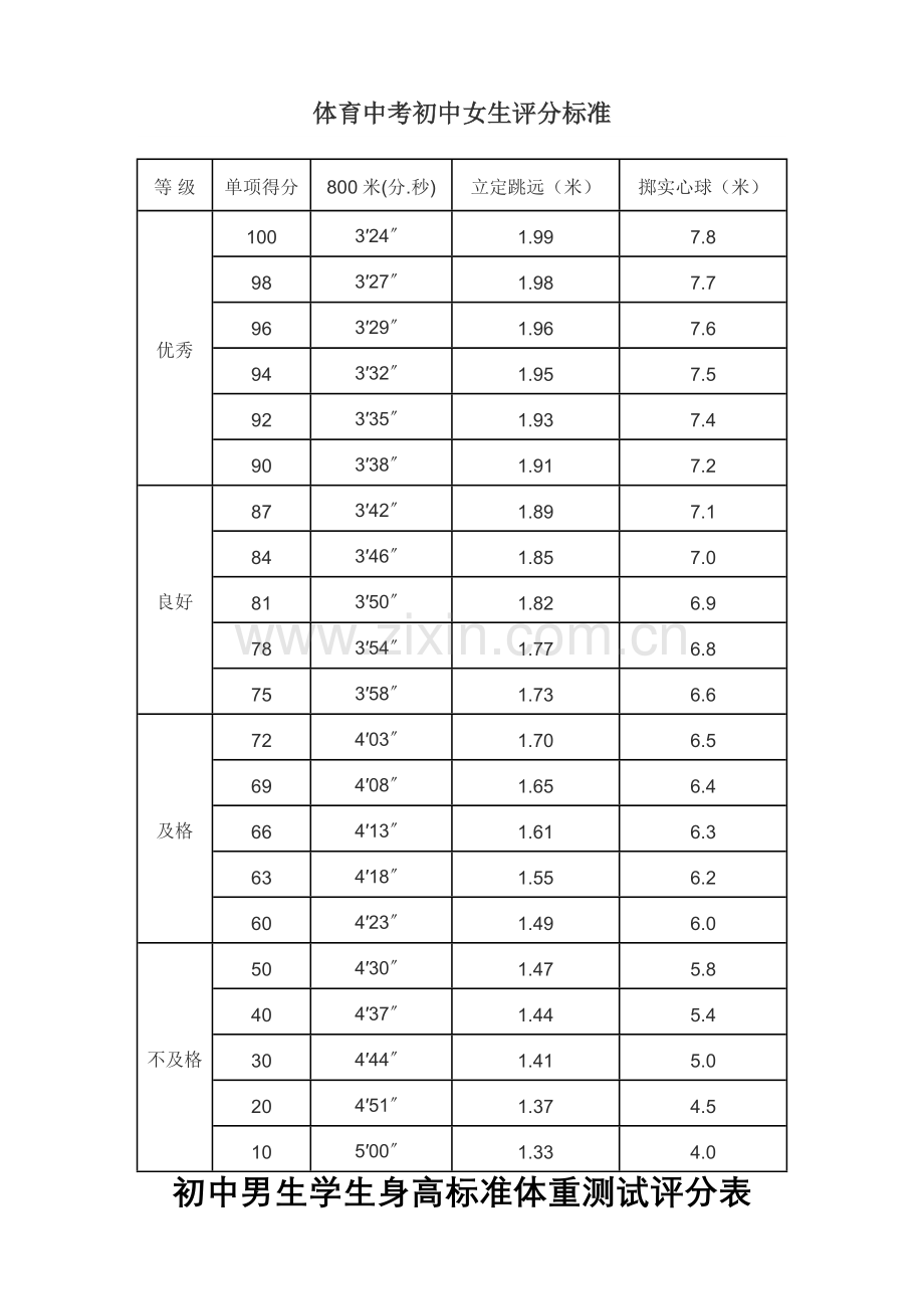 学生中考体育成绩测试标准.doc_第2页