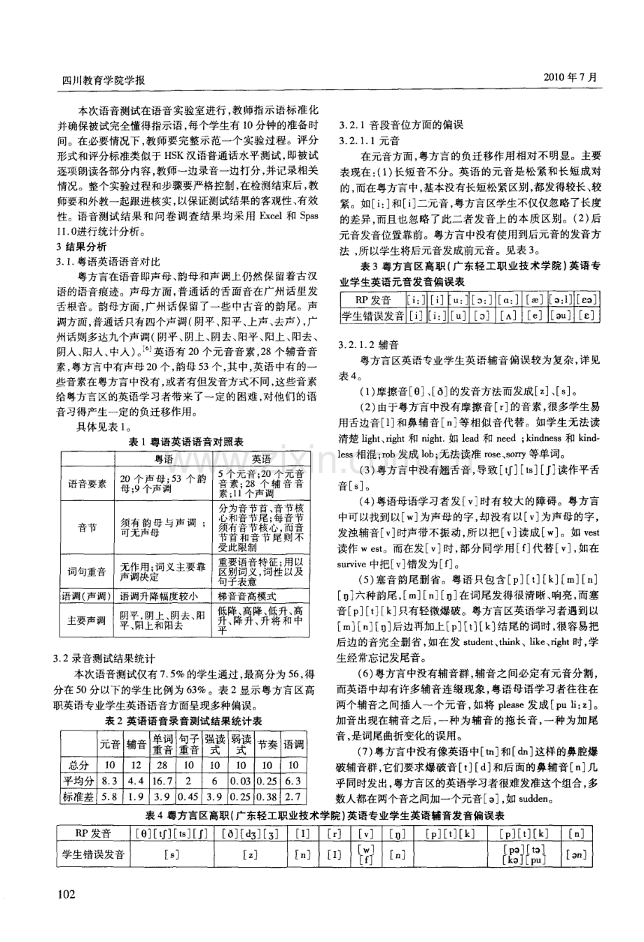 高职英语专业学生英语语音偏误调查报告——以广东粤方言区为例.pdf_第2页