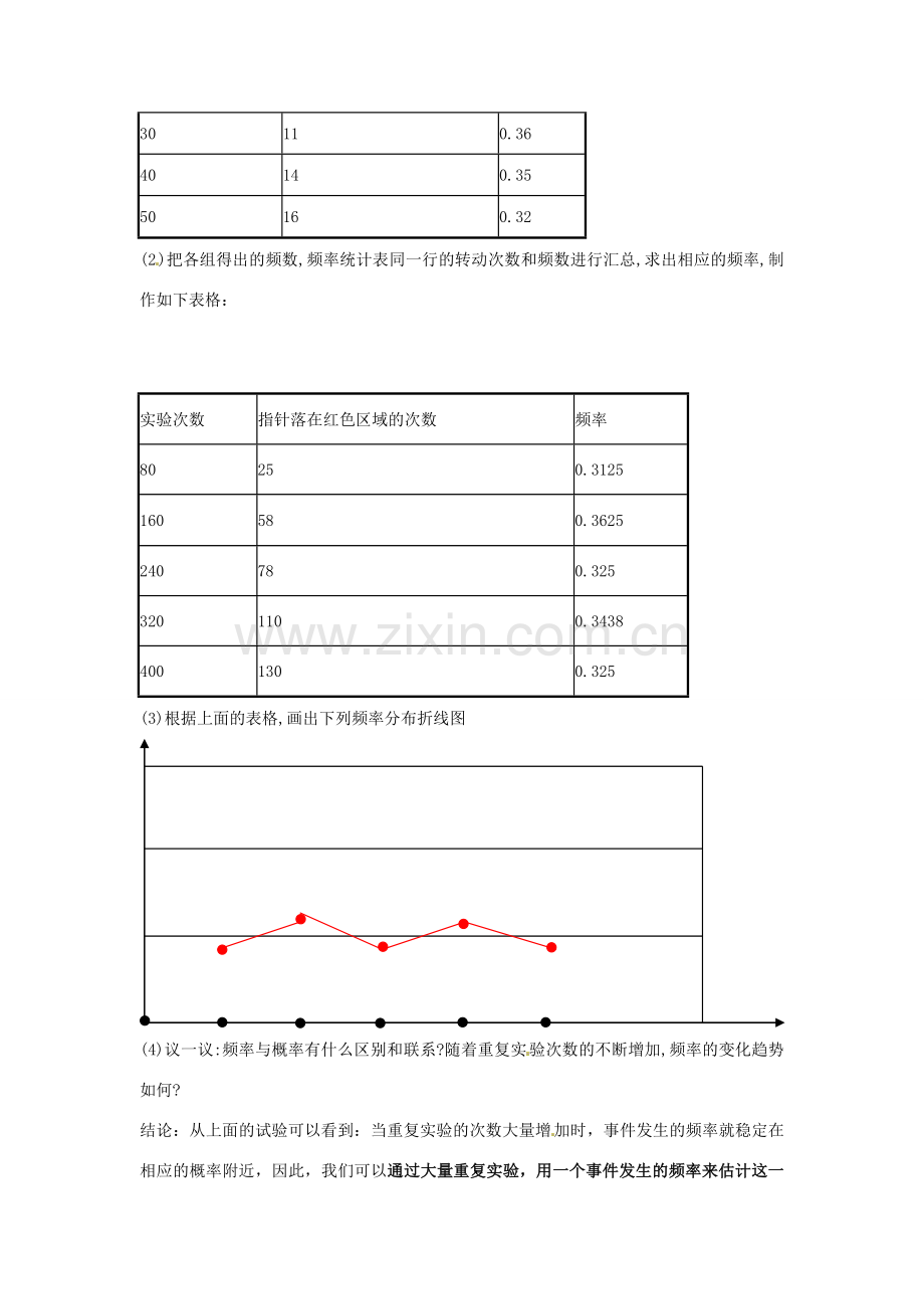 新疆石河子市第八中学九年级数学上册《25.3利用频率估计概率》教案.doc_第2页