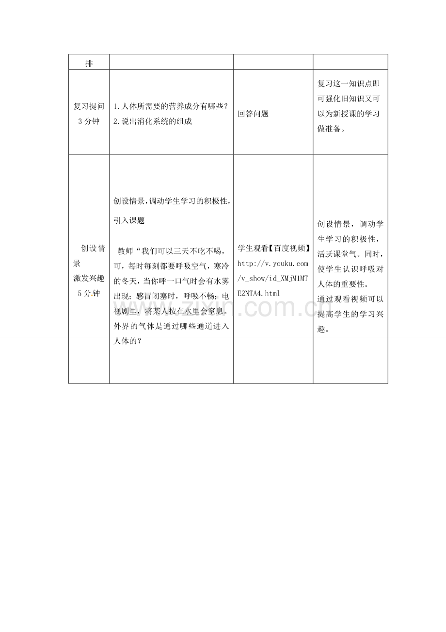 山东省滕州市大坞镇大坞中学七年级生物下册《人体与外界的气体交换》教案 济南版.doc_第2页