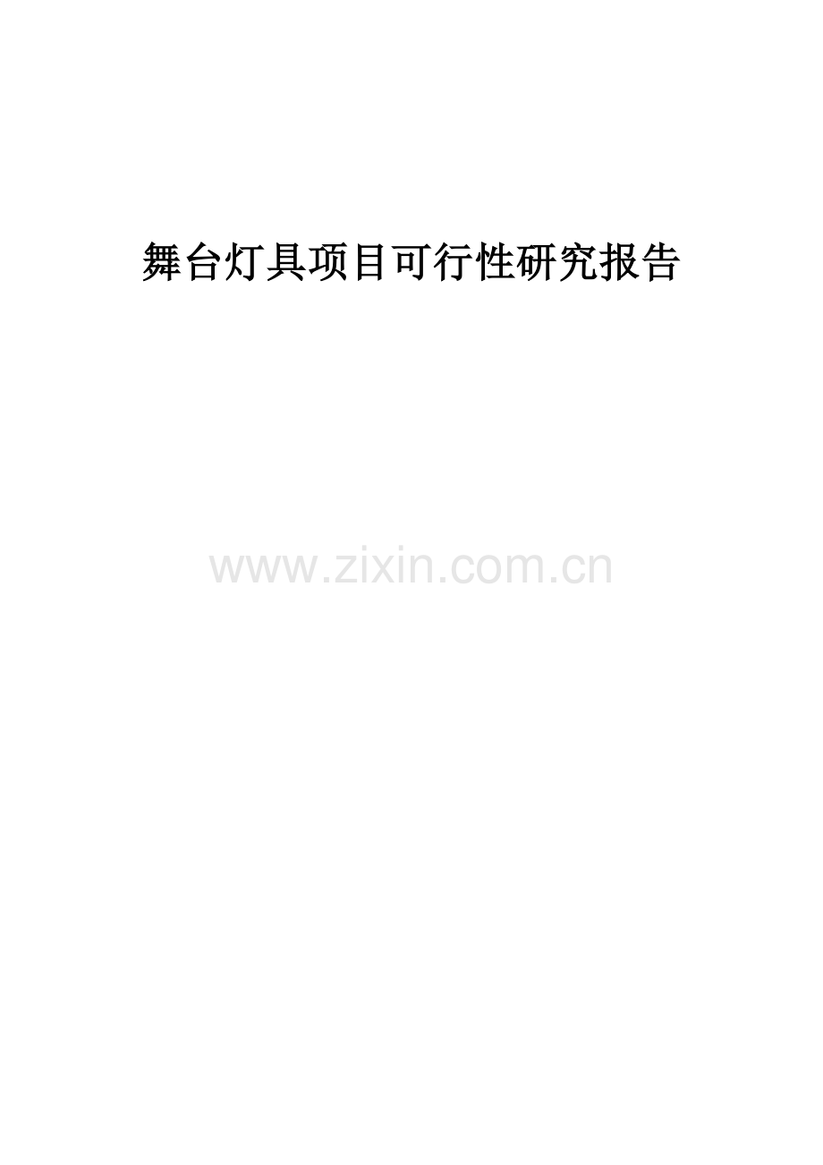 舞台灯具项目可行性研究报告.docx_第1页