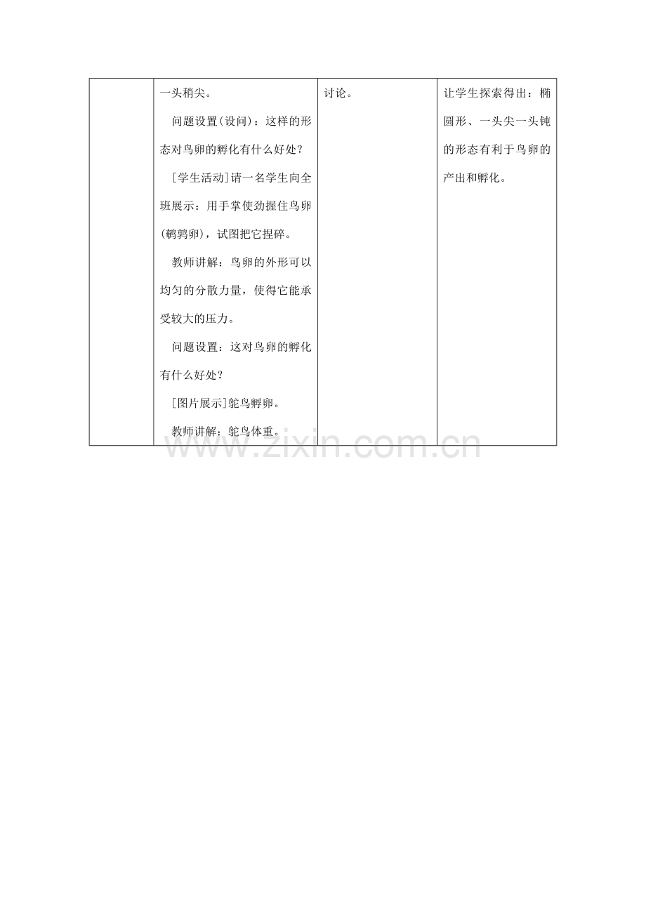 八年级生物下册 7.1.4鸟的生殖和发育授课典案 （新版）新人教版-（新版）新人教版初中八年级下册生物教案.doc_第3页