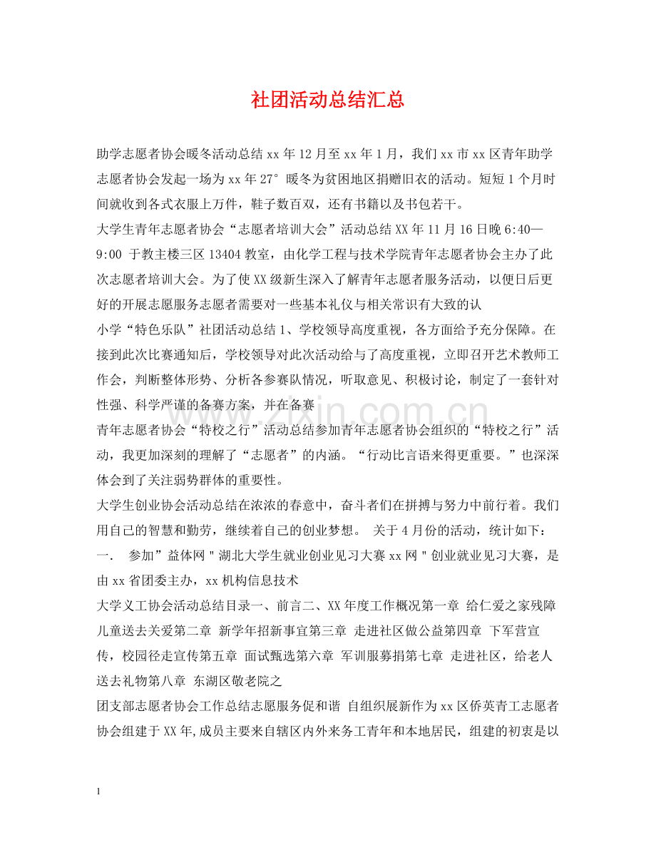 社团活动总结汇总.docx_第1页