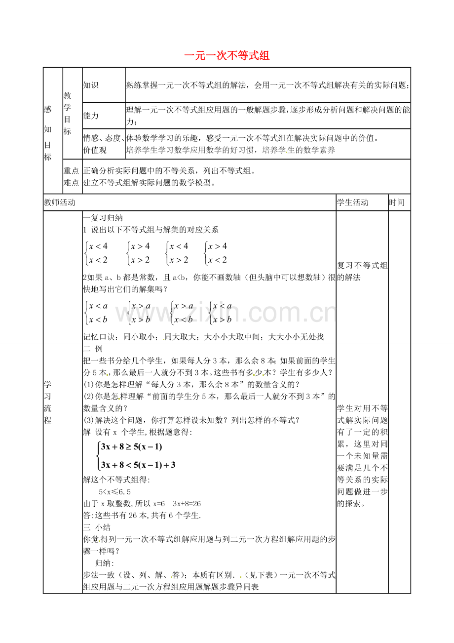 七年级数学下册 9.3.3 一元一次不等式组教案 （新版）新人教版-（新版）新人教版初中七年级下册数学教案.doc_第1页