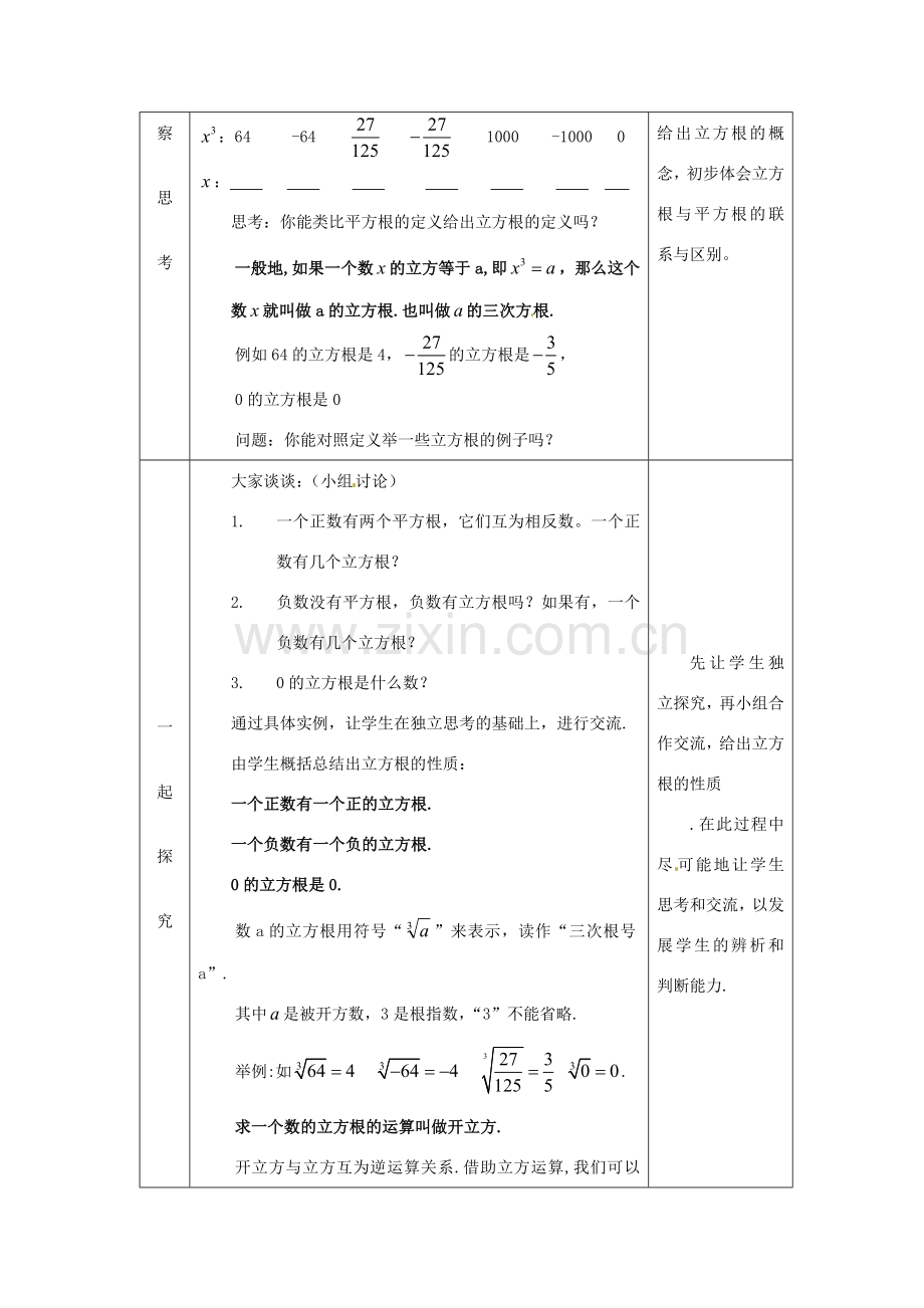 八年级数学上册《14.2 立方根》教案 （新版）冀教版-（新版）冀教版初中八年级上册数学教案.doc_第2页