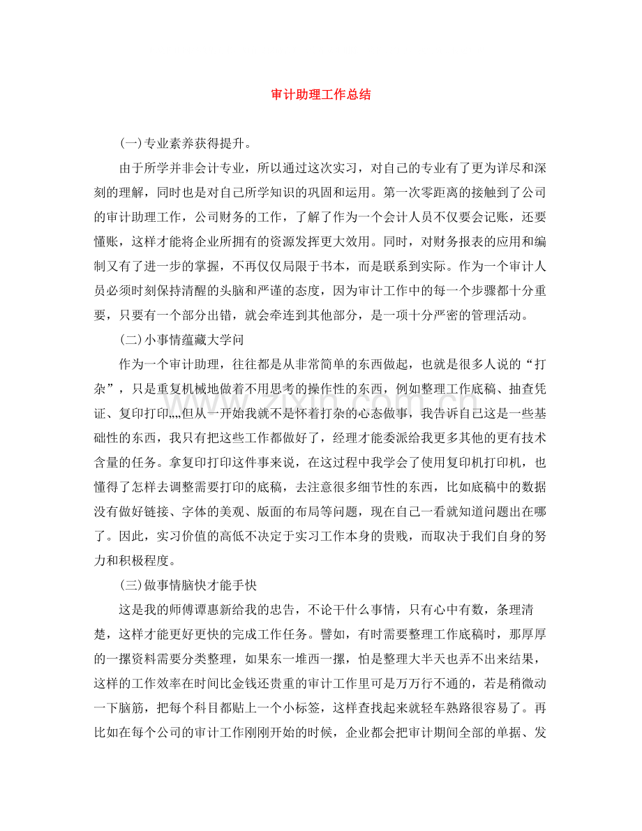 审计助理工作总结.docx_第1页