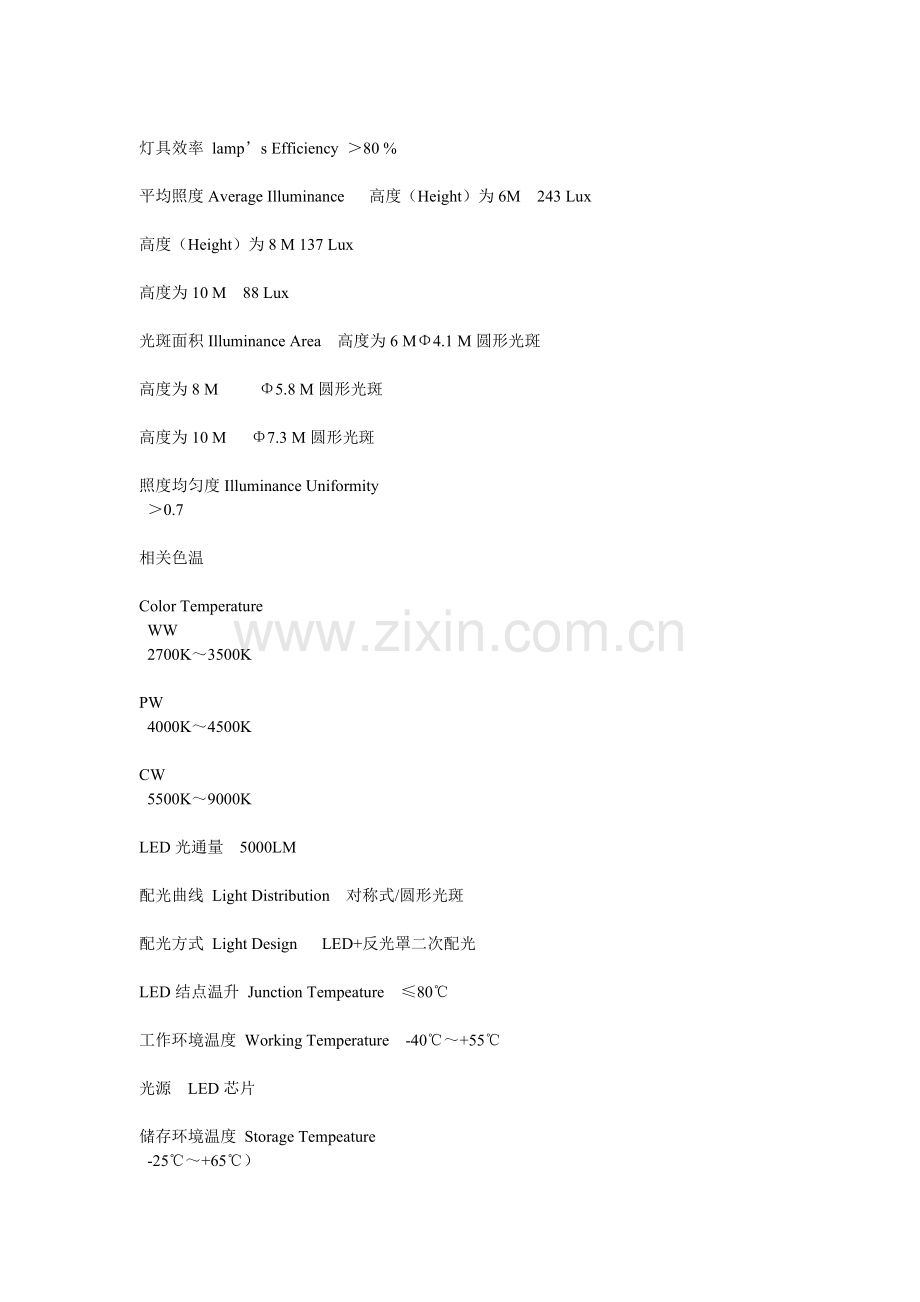 led工矿灯产品参数表.doc_第2页