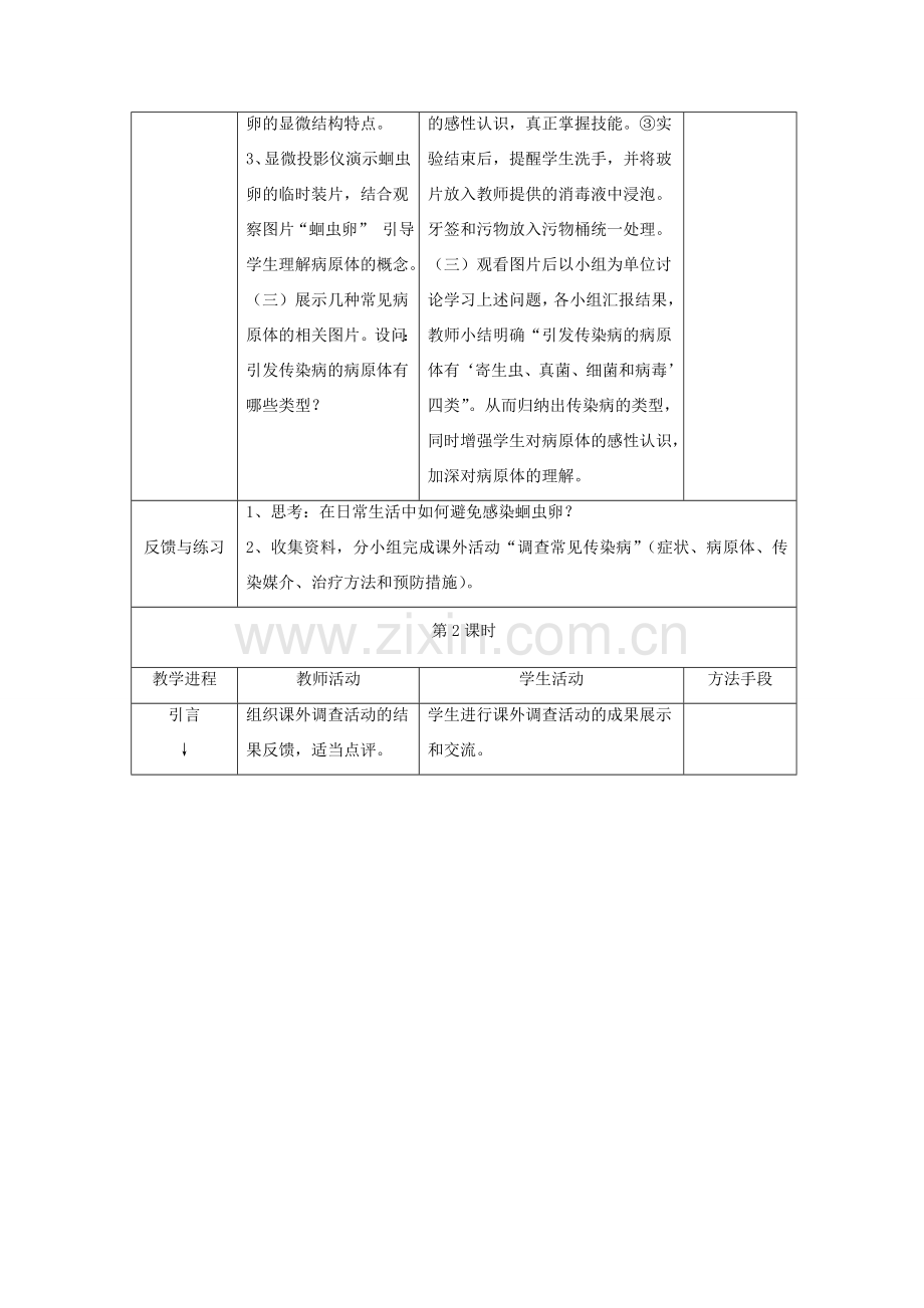 七年级生物下册 第13章 第二节 预防传染病教案3 北师大版.doc_第3页