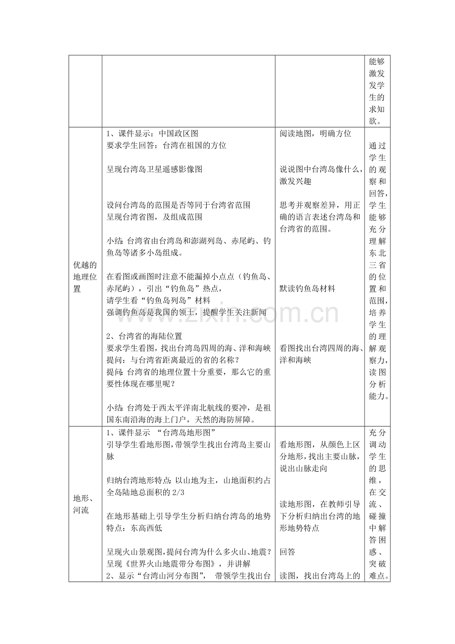 山东省滕州市滕西中学八年级地理下册 7.4 台湾省教案 （新版）商务星球版.doc_第2页