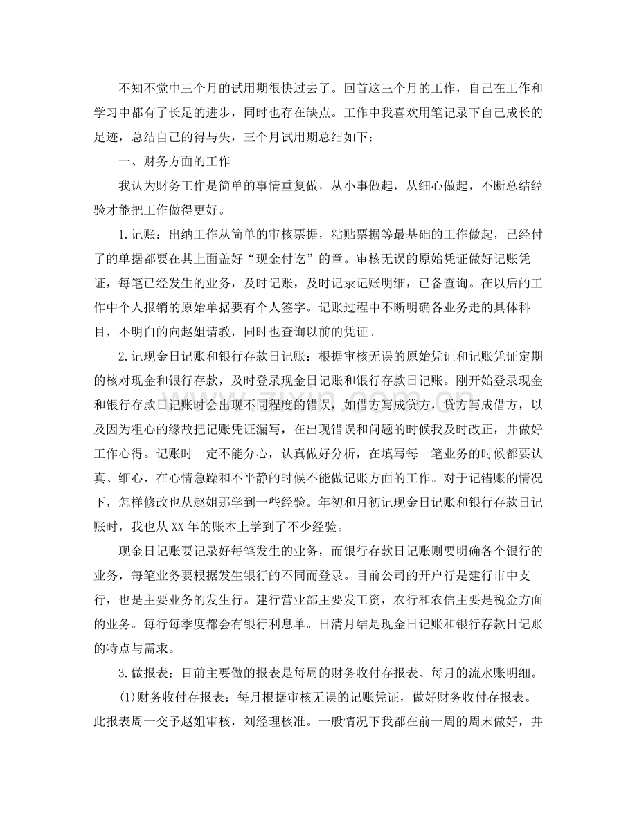 财务员试用期转正工作总结 .docx_第3页