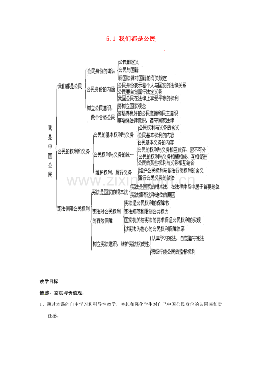 广东省惠东县教育教学研究室八年级政治下册 5.1 我们都是公民（第1课时）教案 粤教版.doc_第1页