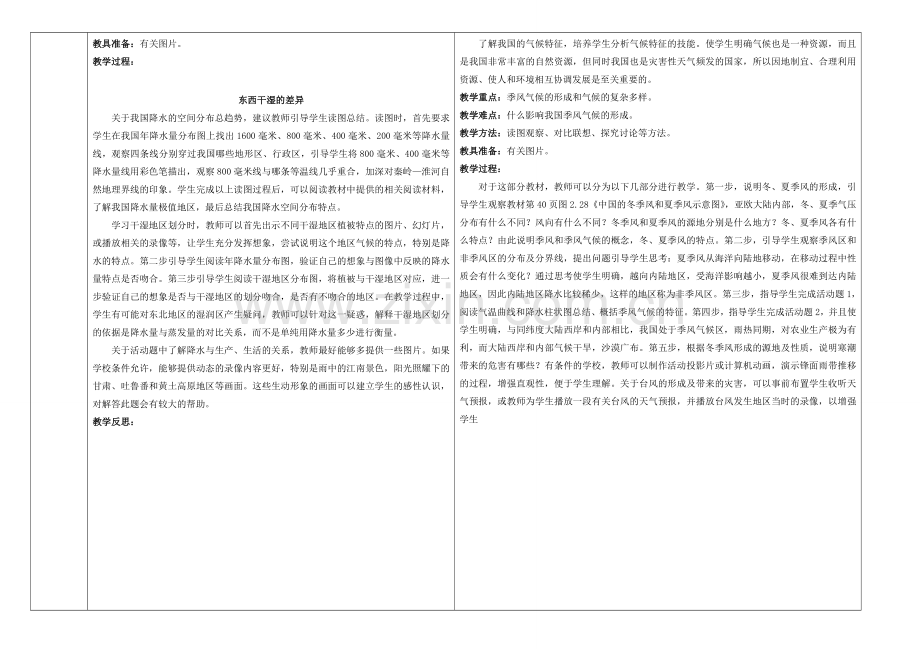 八年级地理上册 第二章 第二节 气候教案 （新版）新人教版-（新版）新人教版初中八年级上册地理教案.doc_第2页