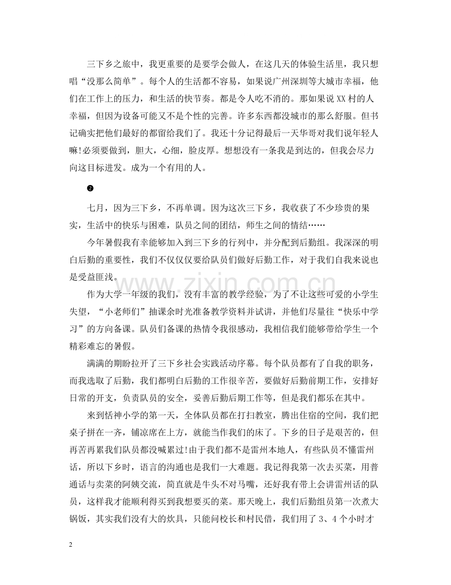 三下乡暑期实践活动总结报告范文.docx_第2页