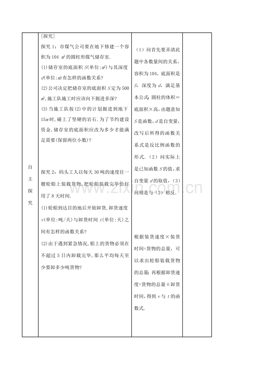 九年级数学下册 第26章 反比例函数 26.2 实际问题与反比例函数（1）教案 （新版）新人教版-（新版）新人教版初中九年级下册数学教案.doc_第2页