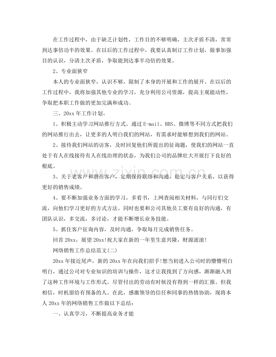 网络销售工作参考总结范文（通用）.docx_第2页