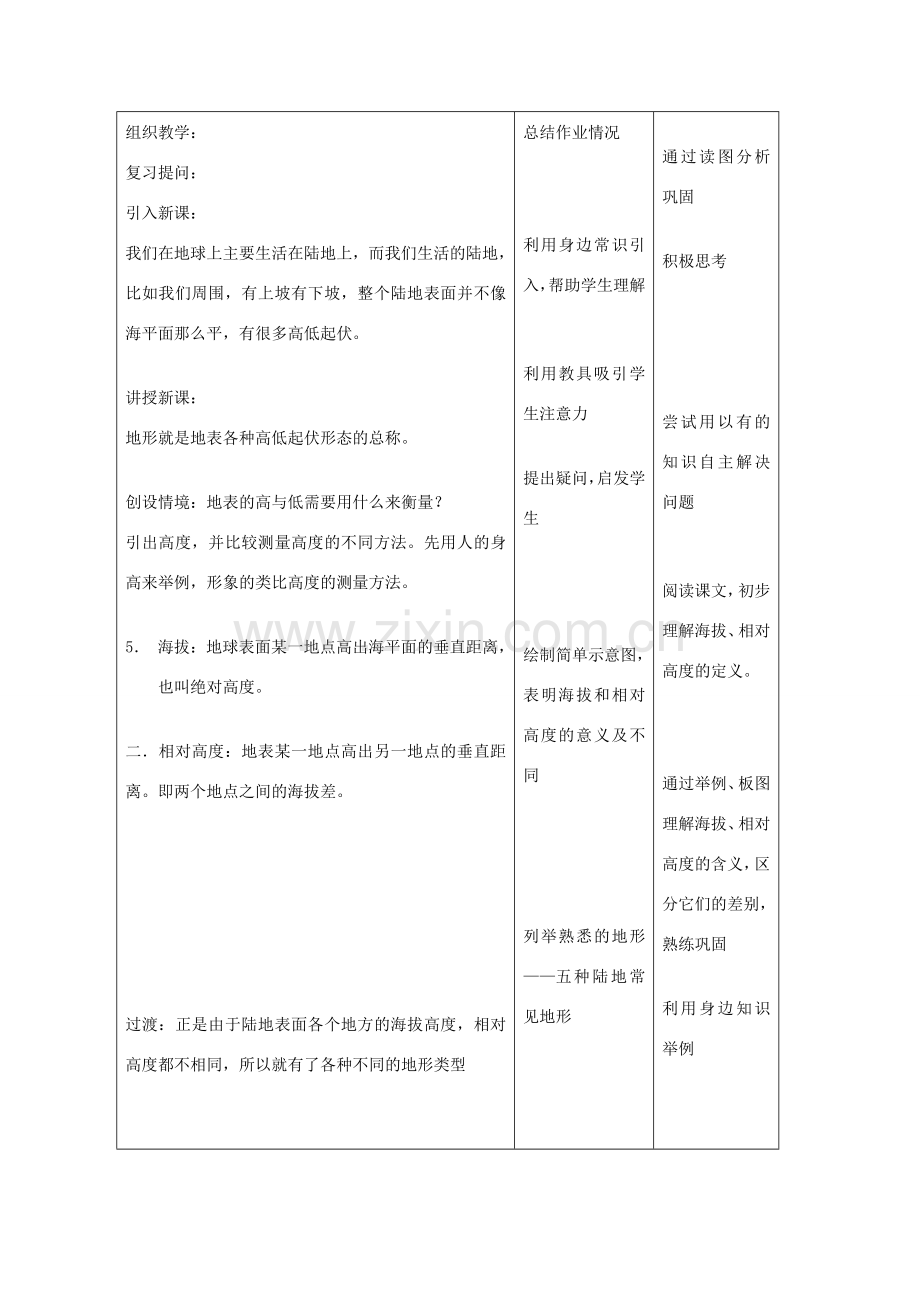 八年级地理上册 第二章 第三节 世界地形教学设计 （新版）湘教版-（新版）湘教版初中八年级上册地理教案.doc_第2页