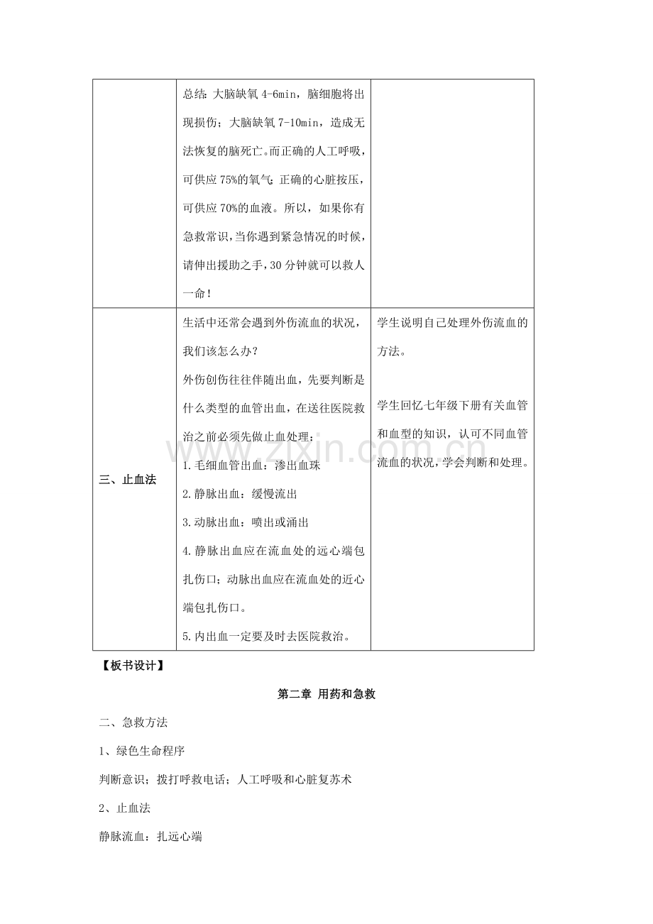 八年级生物下册 8.2 用药与急救（第2课时）教案 （新版）新人教版-（新版）新人教版初中八年级下册生物教案.doc_第3页