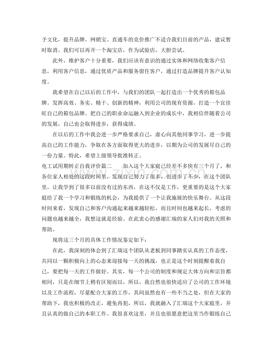 电工试用期转正自我评价.docx_第2页