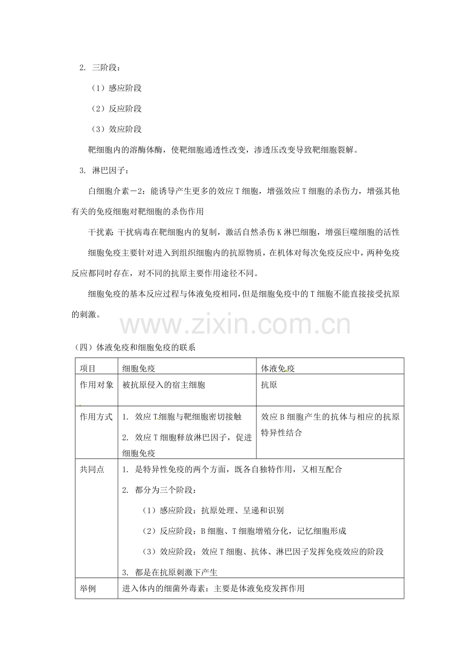 七年级生物下册 人体免疫教案 北师大版.doc_第3页