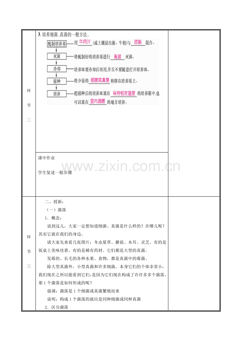 河南省中牟县八年级生物上册 第五单元 第四章 第一节 细菌与真菌的分布教案 （新版）新人教版-（新版）新人教版初中八年级上册生物教案.doc_第3页