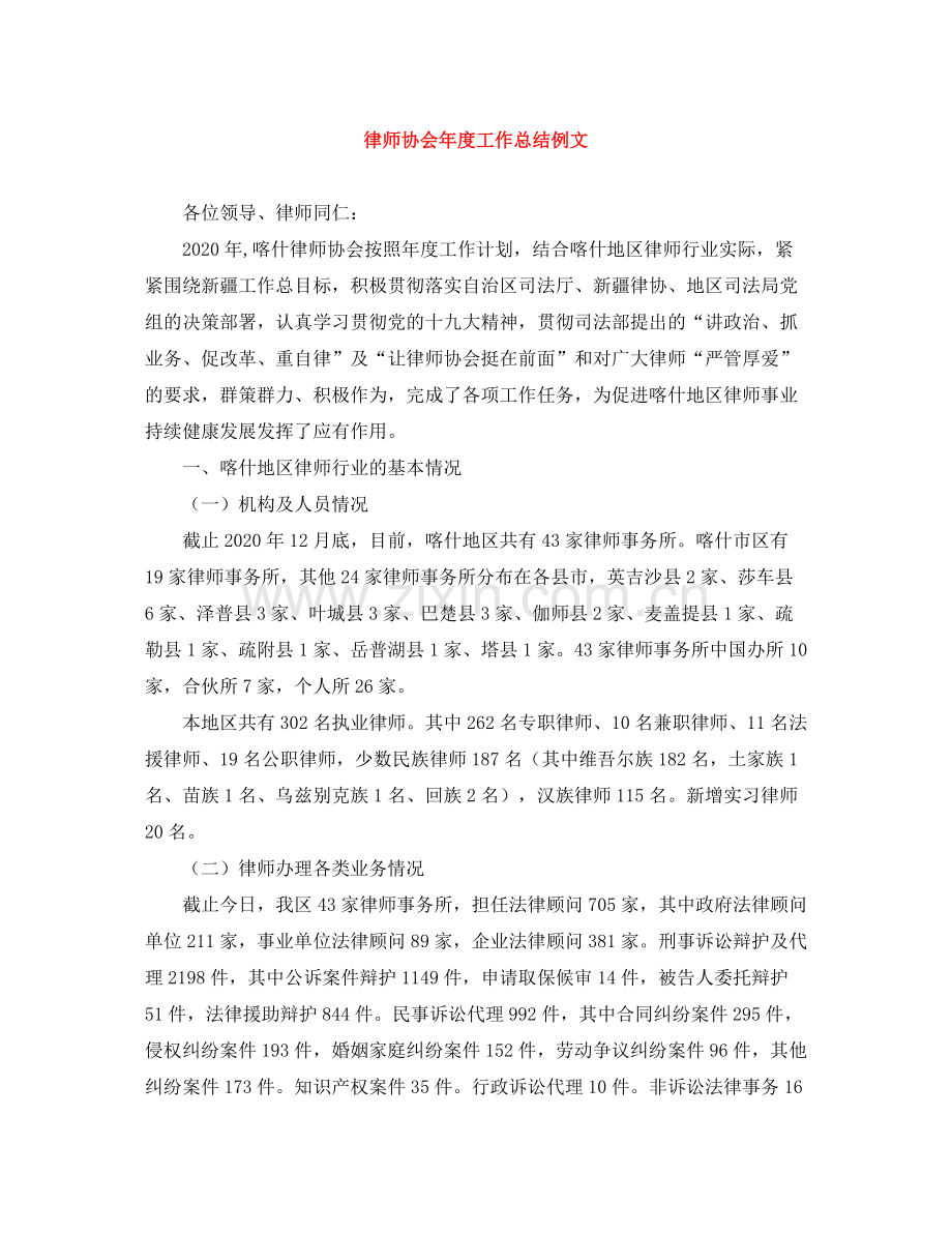 律师协会年度工作总结例文.docx_第1页