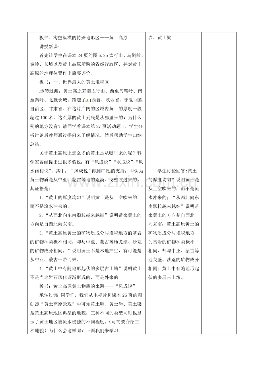 甘肃省武威第十一中学八年级地理下册《第六章 第三节 黄土高原》教案1 新人教版.doc_第2页