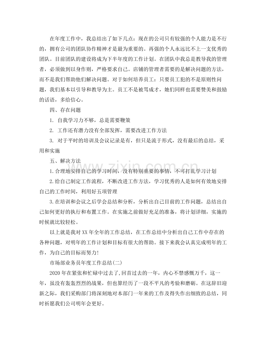 市场部业务员年度工作总结范文.docx_第2页