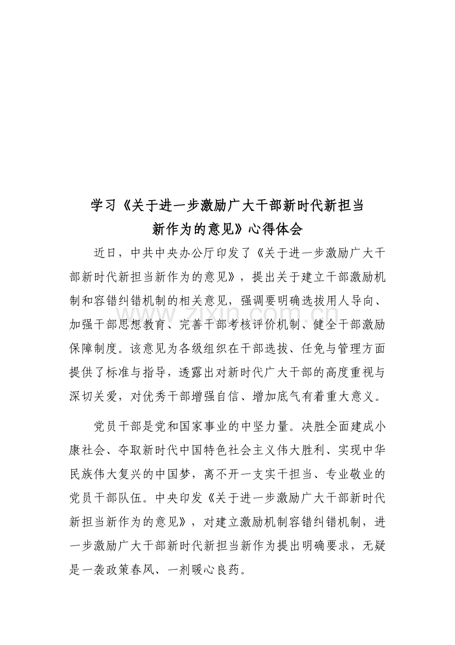 学习激励广大干部新时代新担当新作为的意见心得体会4篇.doc_第3页