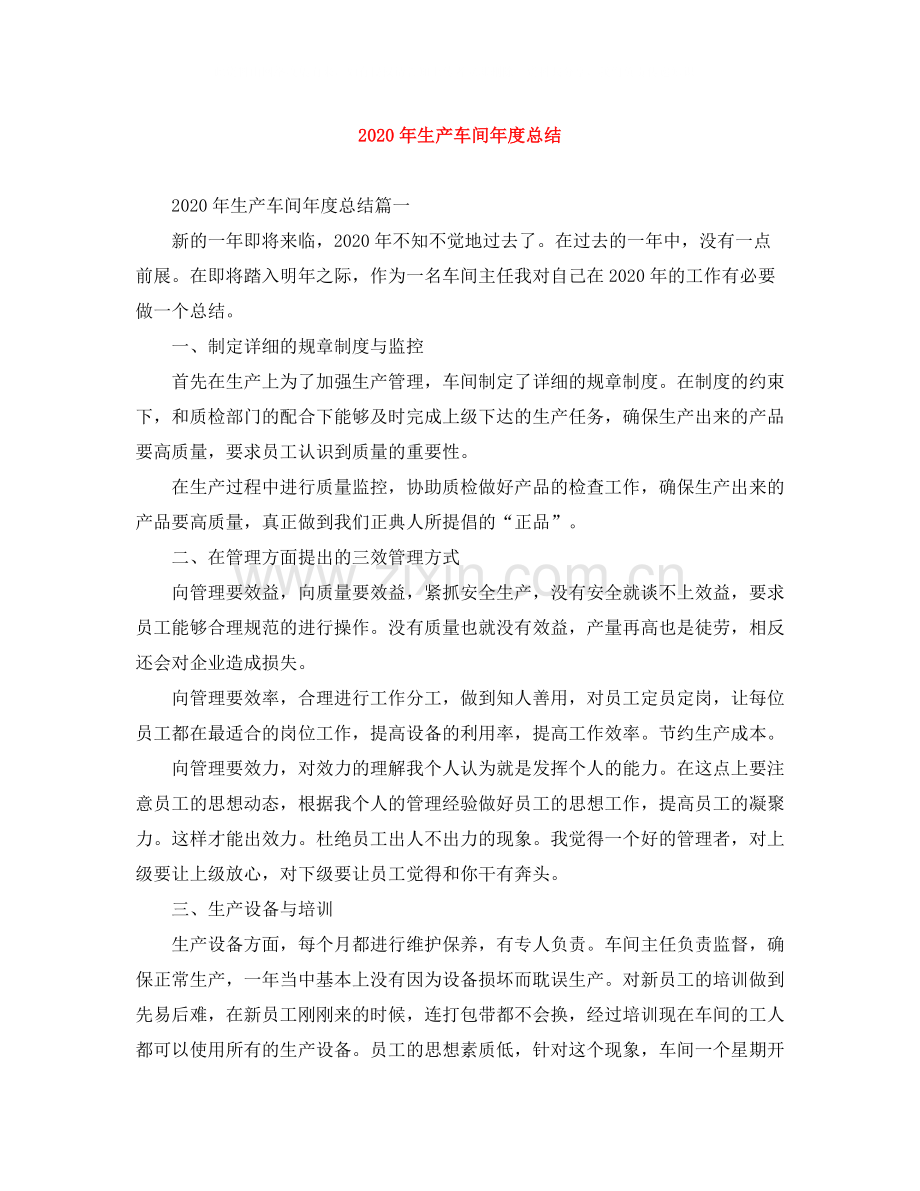 2020年生产车间年度总结.docx_第1页