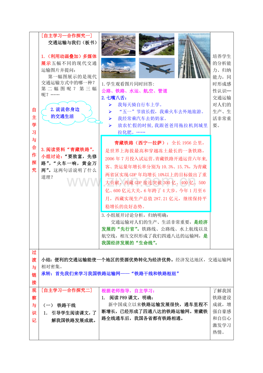 山东省枣庄第四十二中学八年级地理上册《交通运输网》教案 新人教版.doc_第3页