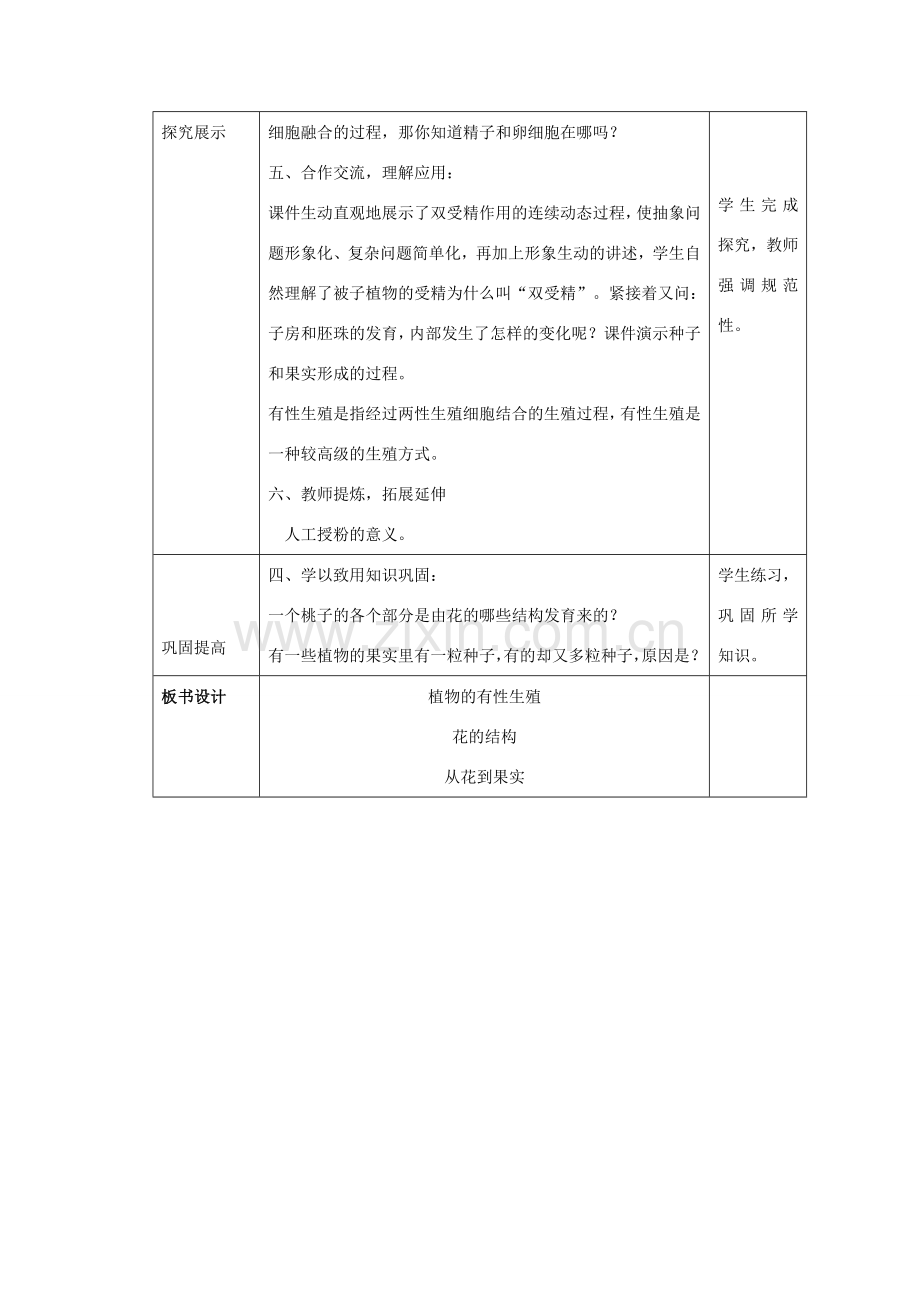 八年级生物下册 第六单元 第一章 第一节 一、有性生殖教案 冀少版-人教版初中八年级下册生物教案.doc_第2页