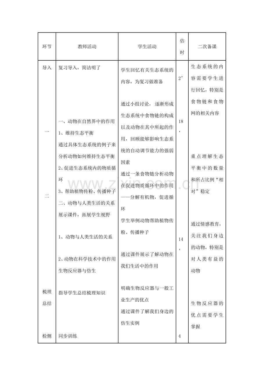 八年级生物上册 5.3 动物在生物圈中的作用教案1 （新版）新人教版.doc_第2页