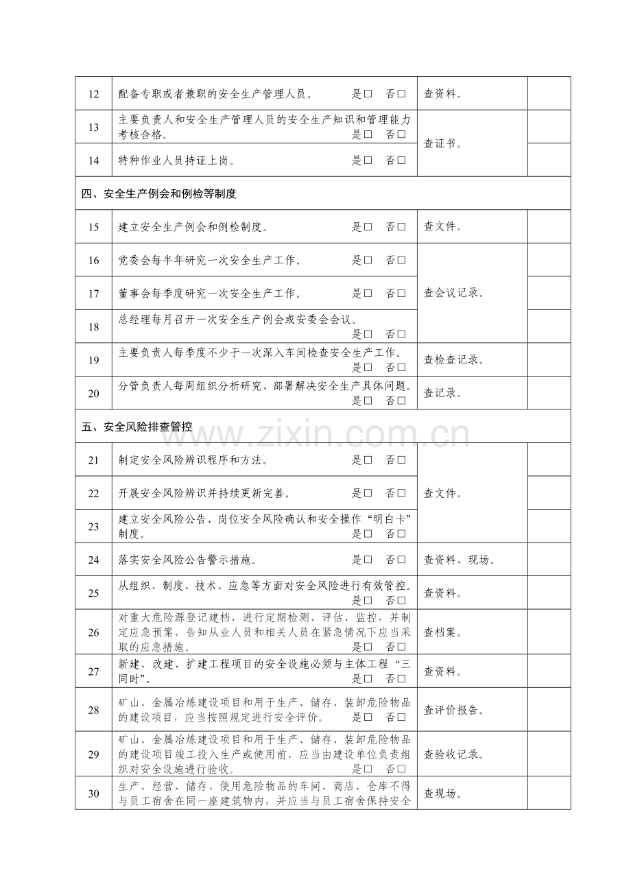 全面落实企业安全生产主体责任检查表(通用版).doc_第2页