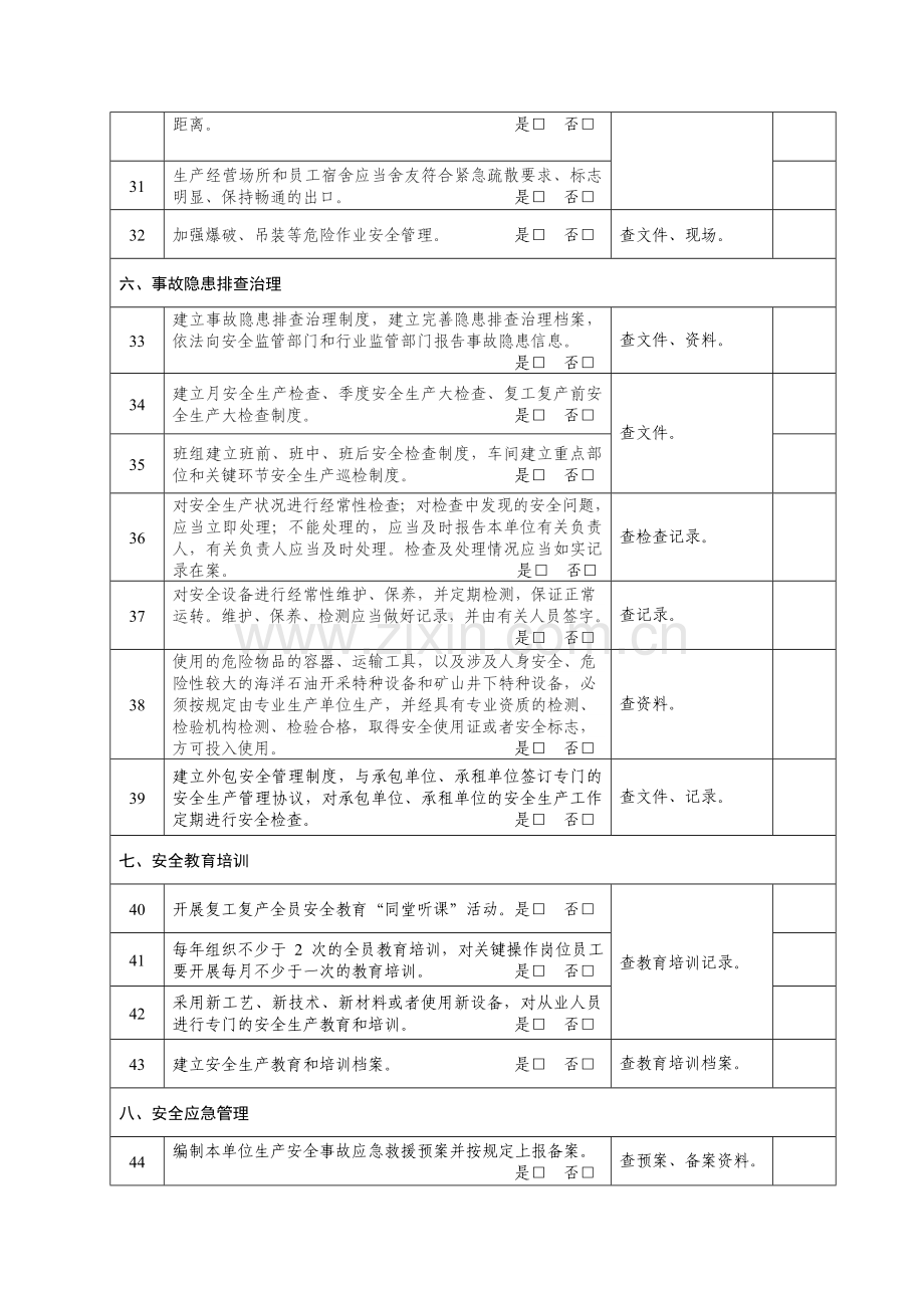 全面落实企业安全生产主体责任检查表(通用版).doc_第3页