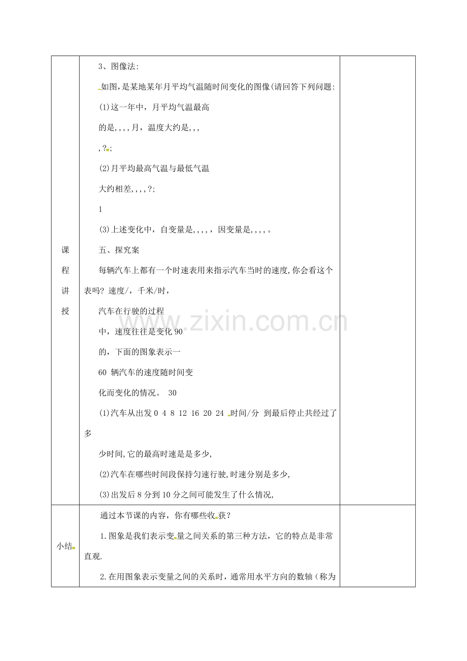 河北省邯郸市肥乡县七年级数学下册 第三章 变量之间的关系 3.3.2 用图象表示变量间的关系教案 （新版）北师大版-（新版）北师大版初中七年级下册数学教案.doc_第2页