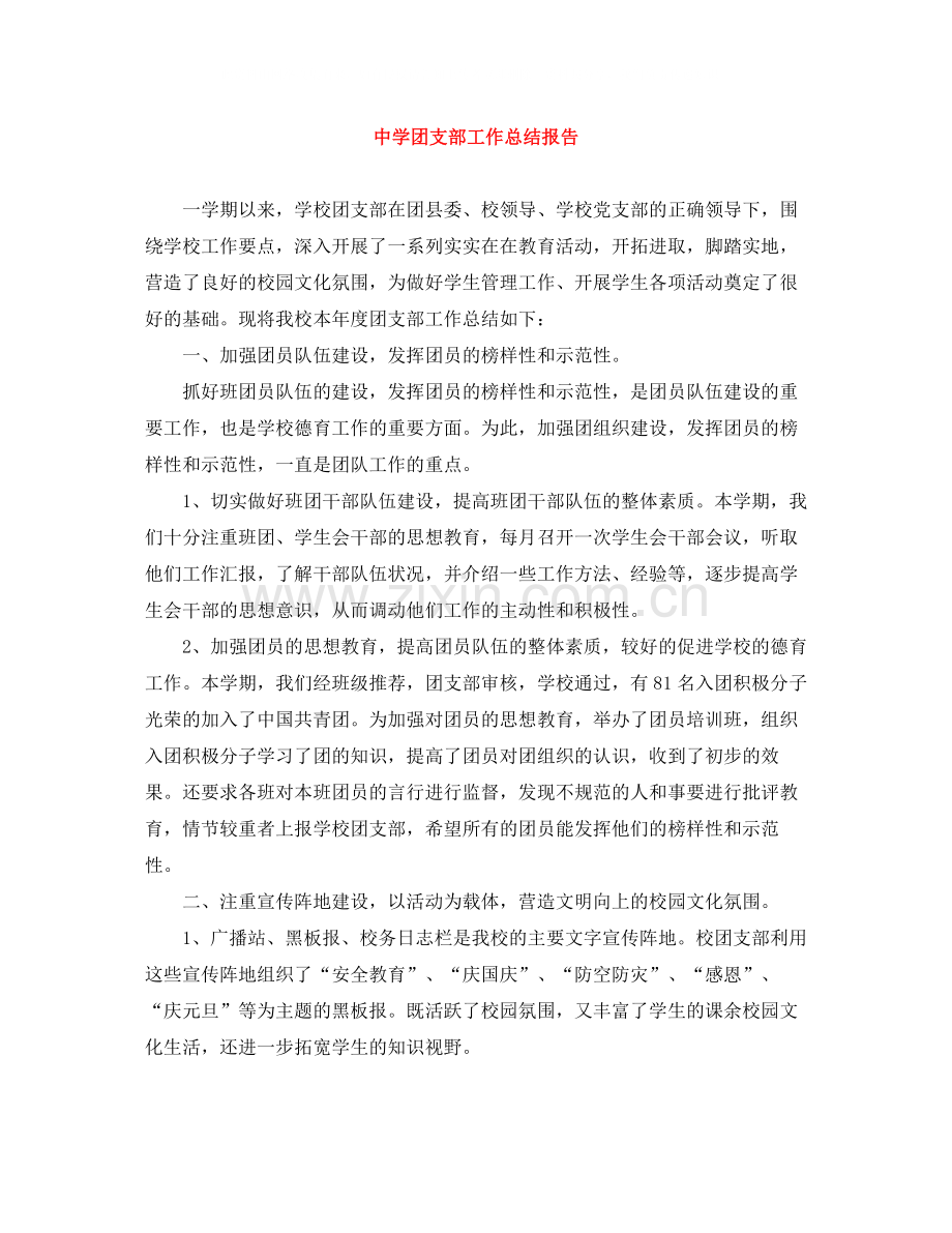 团支部工作总结报告.docx_第1页