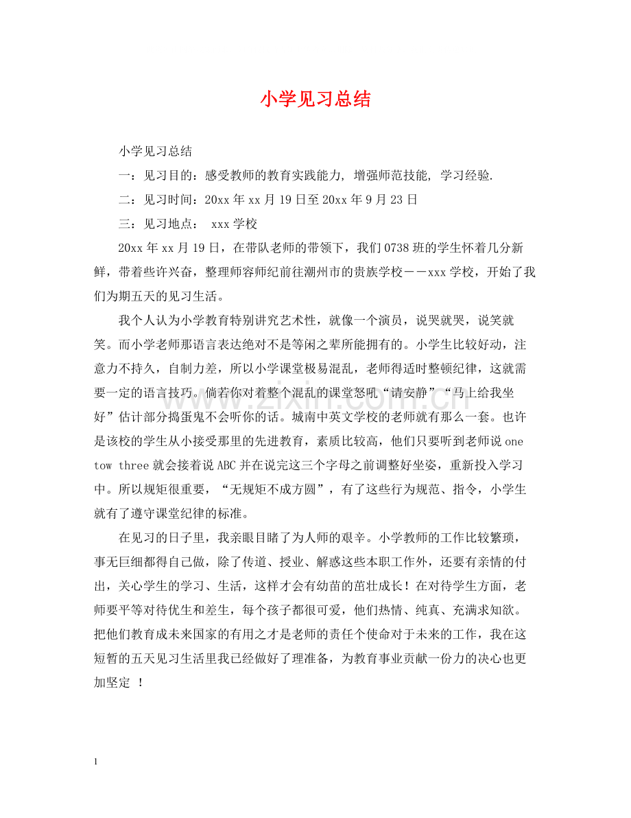 小学见习总结.docx_第1页