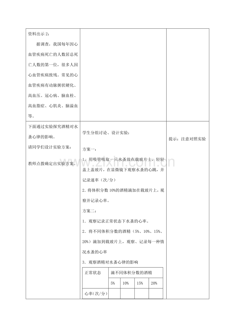 第二章第四节 心脏和血管的保护教案1.doc_第3页