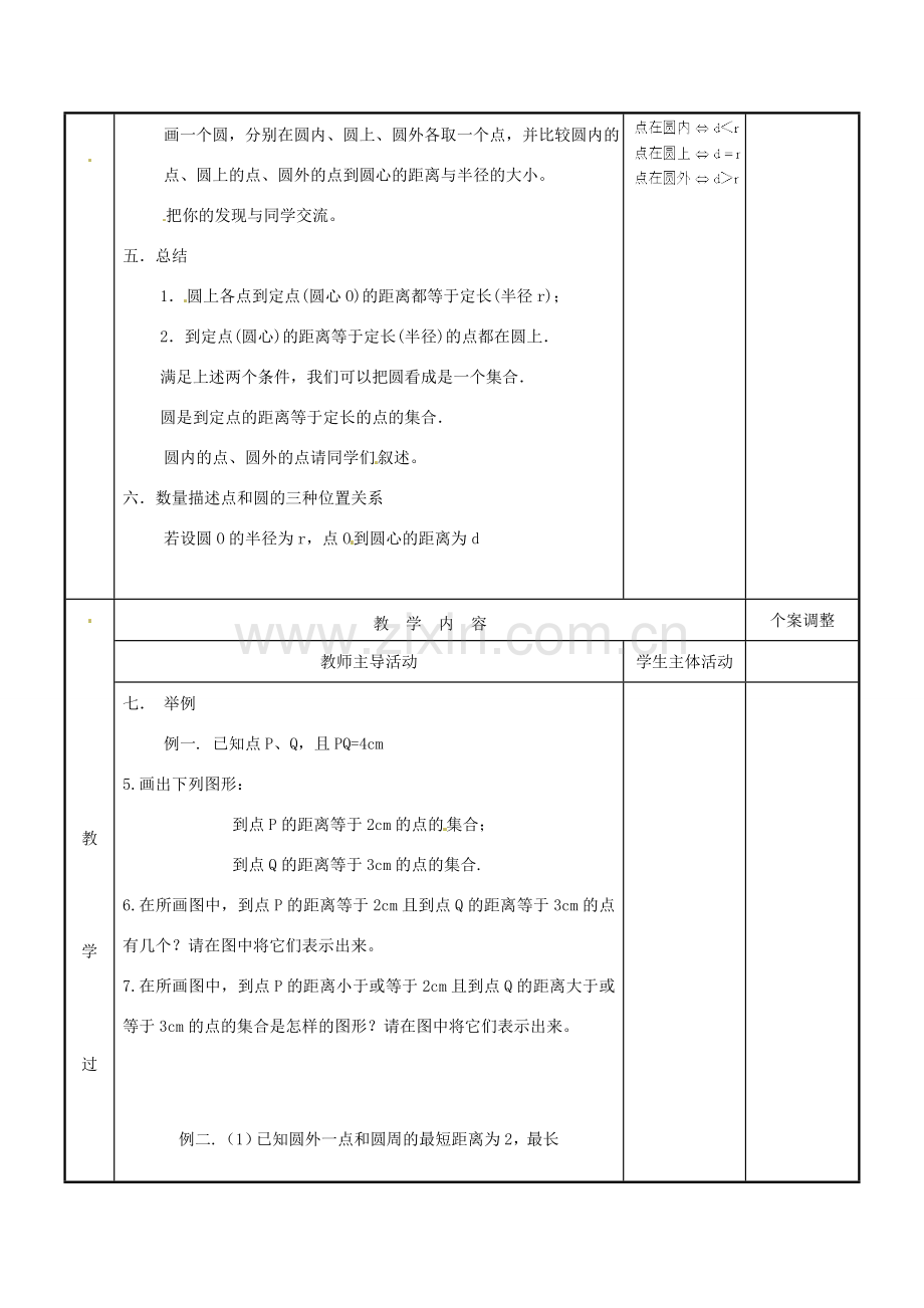 江苏省新沂市第二中学九年级数学上册 5.1 圆教案（1） 苏科版.doc_第2页