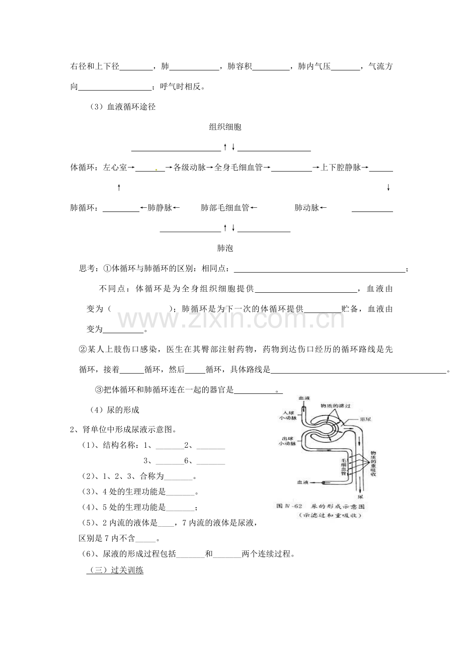 山东省临沭县第三初级中学七年级生物上册 生物圈中的人复习教学设计 新人教版.doc_第2页