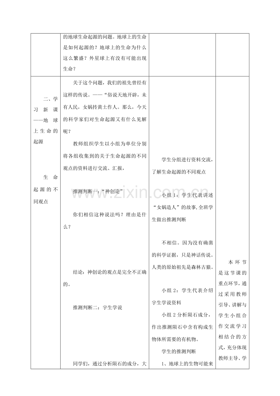 八年级生物下册 7.3.1 地球上生命的起源教案2 （新版）新人教版.doc_第2页