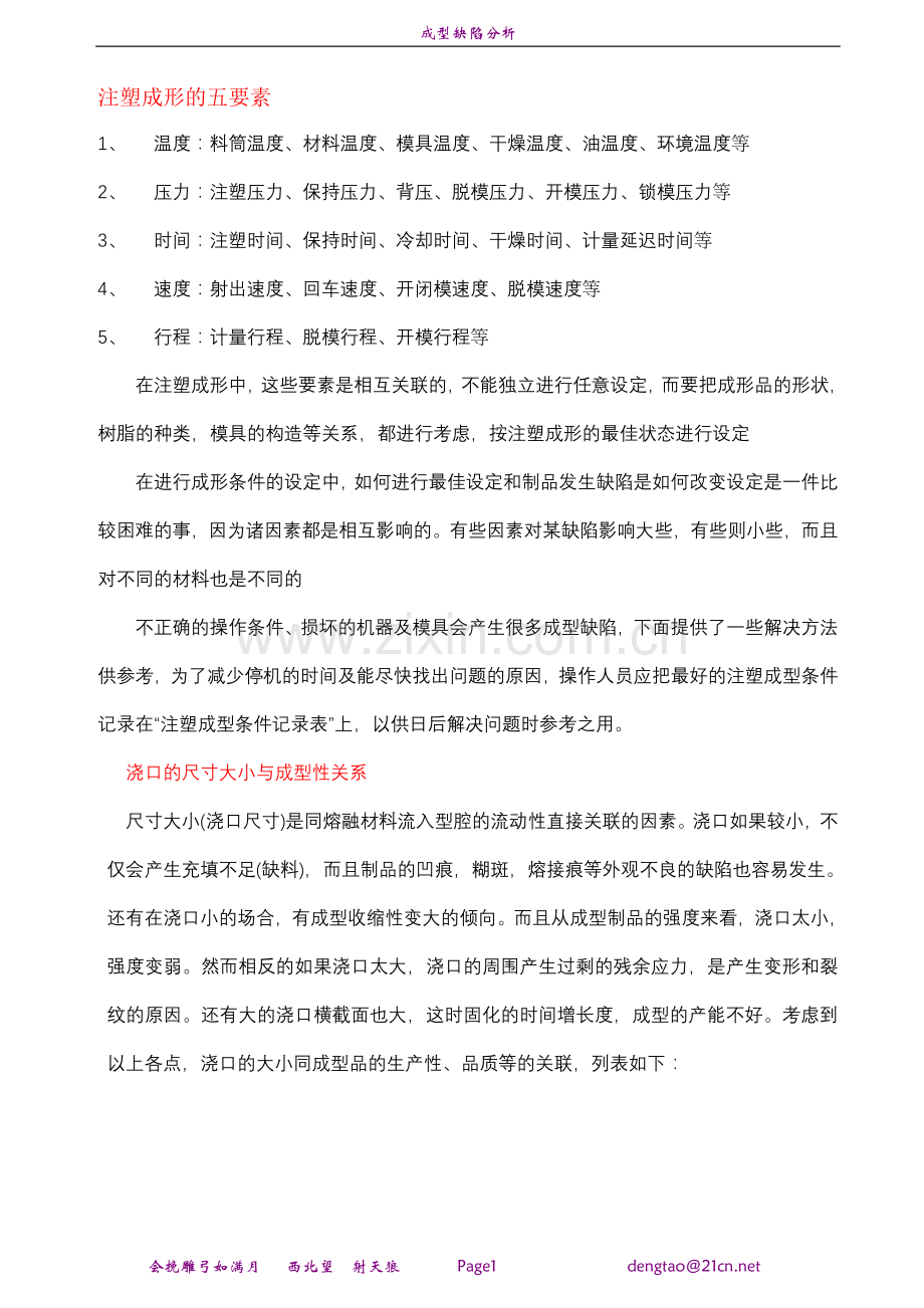 注塑成型缺陷成因及解决对策资料.doc_第1页