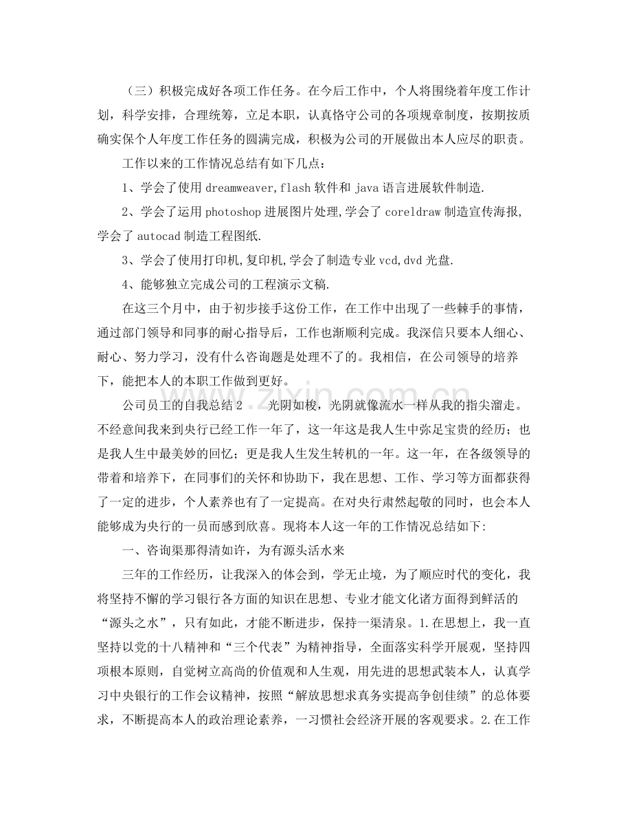 公司员工的自我参考总结（通用）.docx_第3页