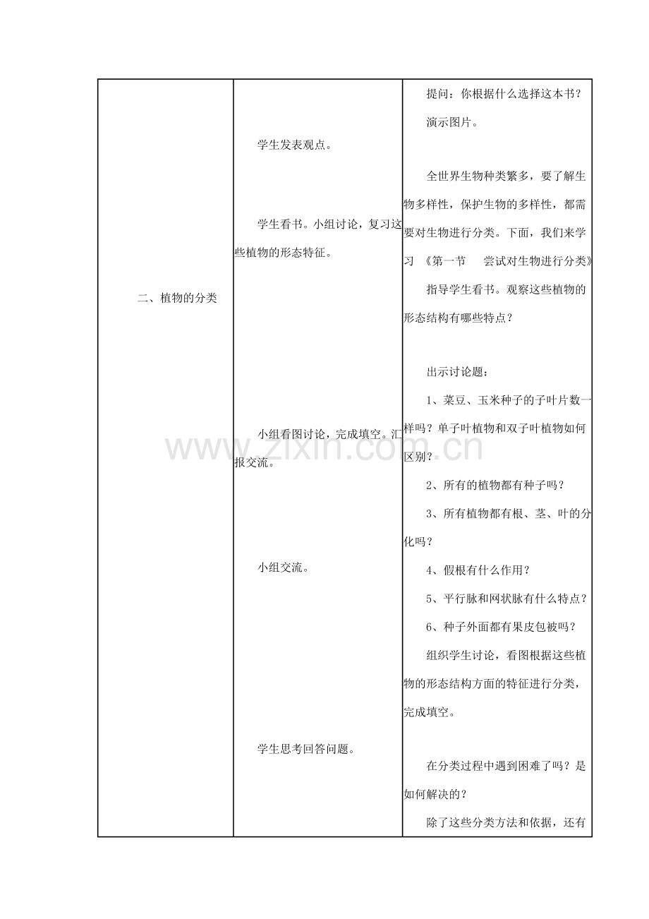 八年级生物上册 第六单元 第一章 第一节 尝试对生物进行分类教案4 （新版）新人教版-（新版）新人教版初中八年级上册生物教案.doc_第2页