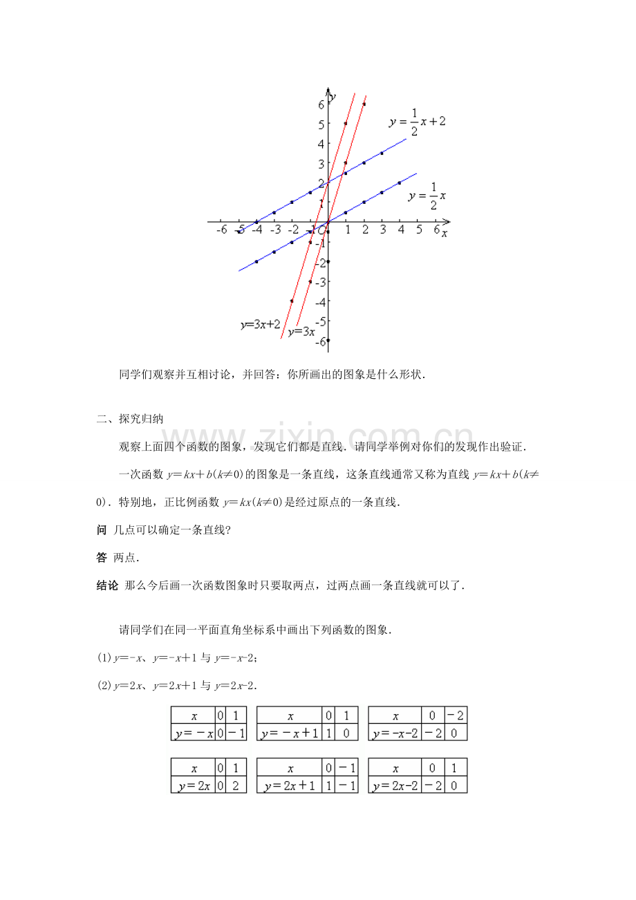 广东省湛江市霞山区八年级数学下册 第十九章 一次函数 19.2 一次函数（2）教案 （新版）新人教版-（新版）新人教版初中八年级下册数学教案.doc_第2页