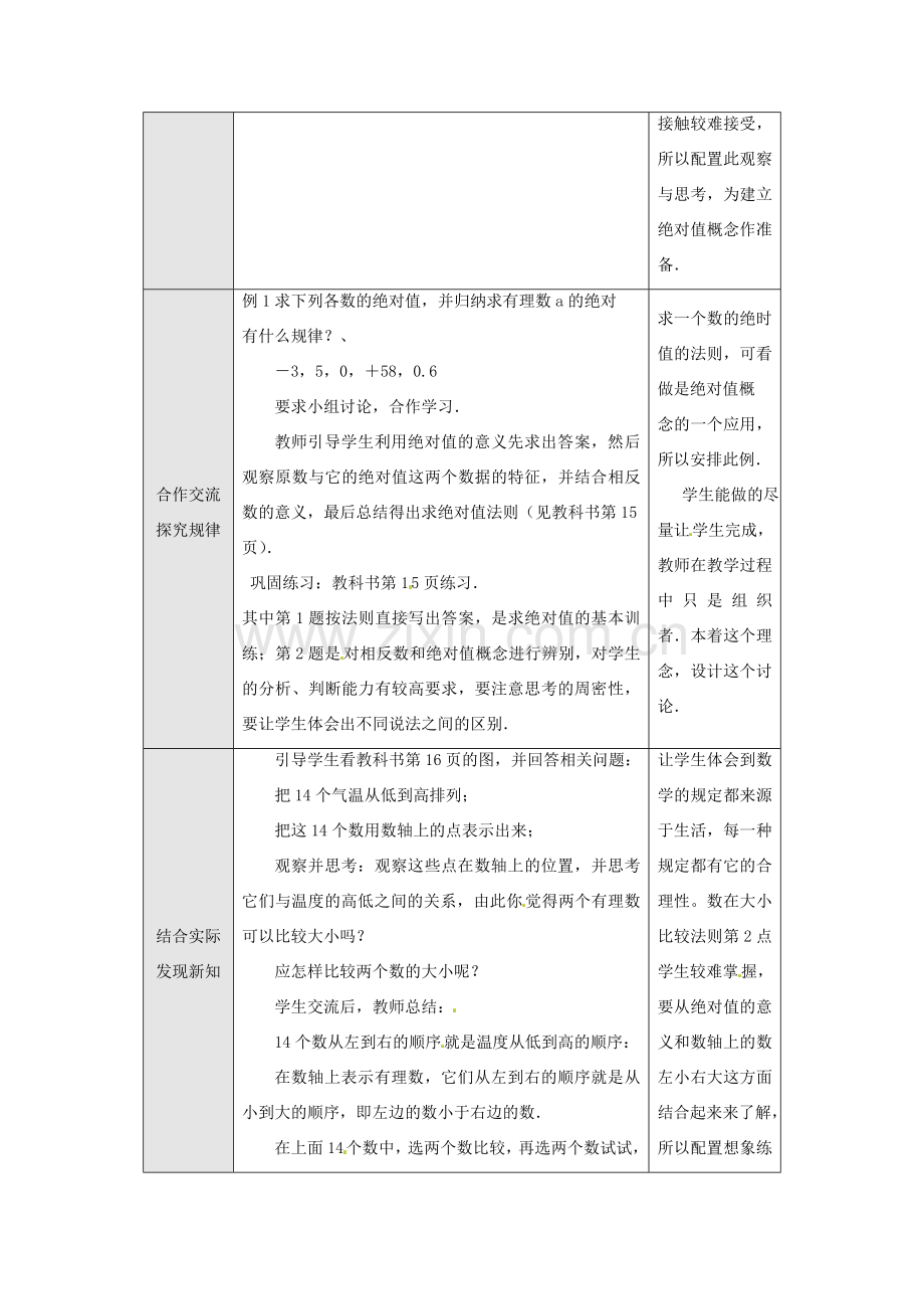 重庆市第十八中学七年级数学上册 绝对值教案 （新版）新人教版.doc_第2页