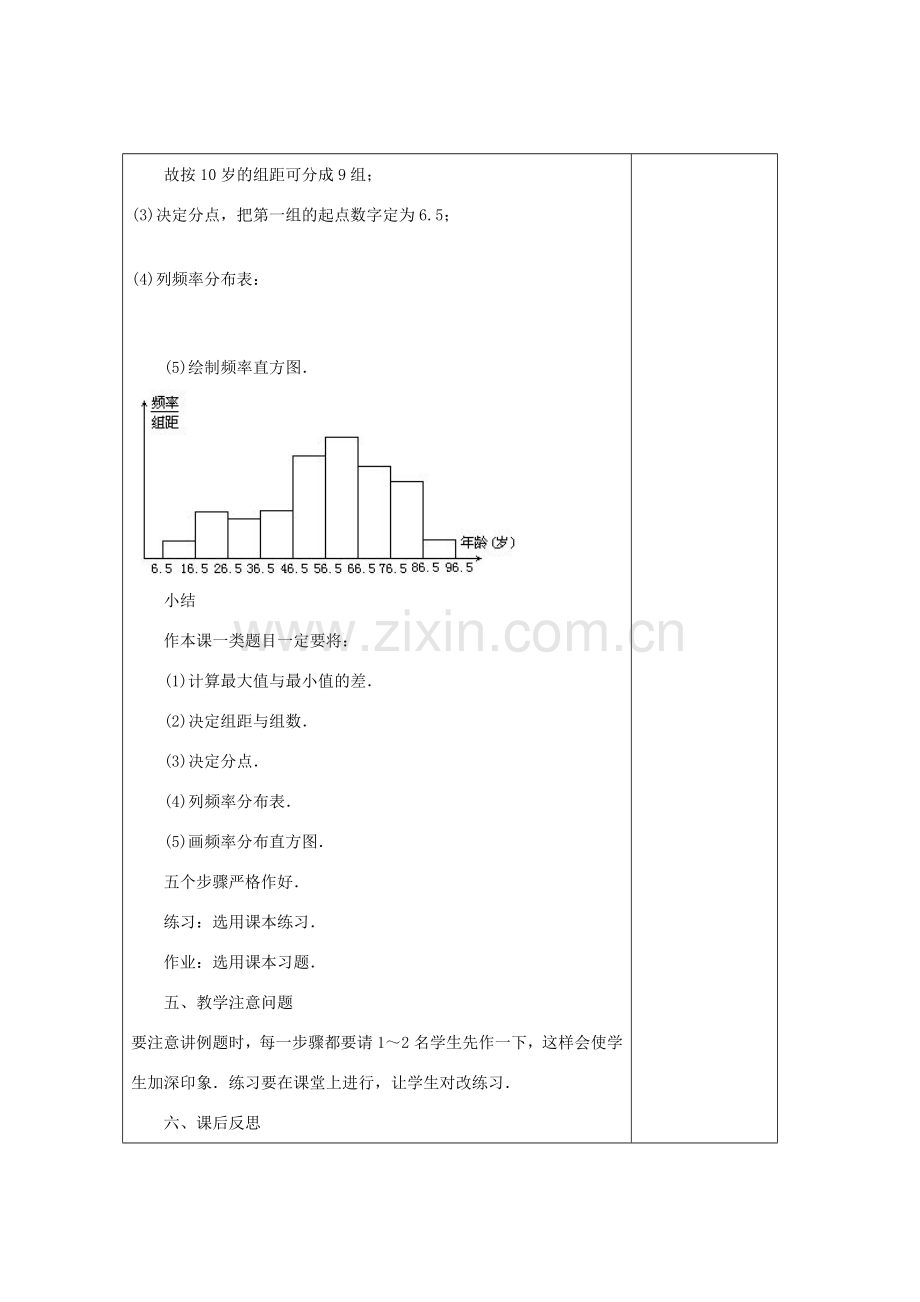 畅优新课堂八年级数学下册 第5章 数据的频数分布 5.2 频数分布直方图（第1课时）教案 （新版）湘教版-（新版）湘教版初中八年级下册数学教案.doc_第3页