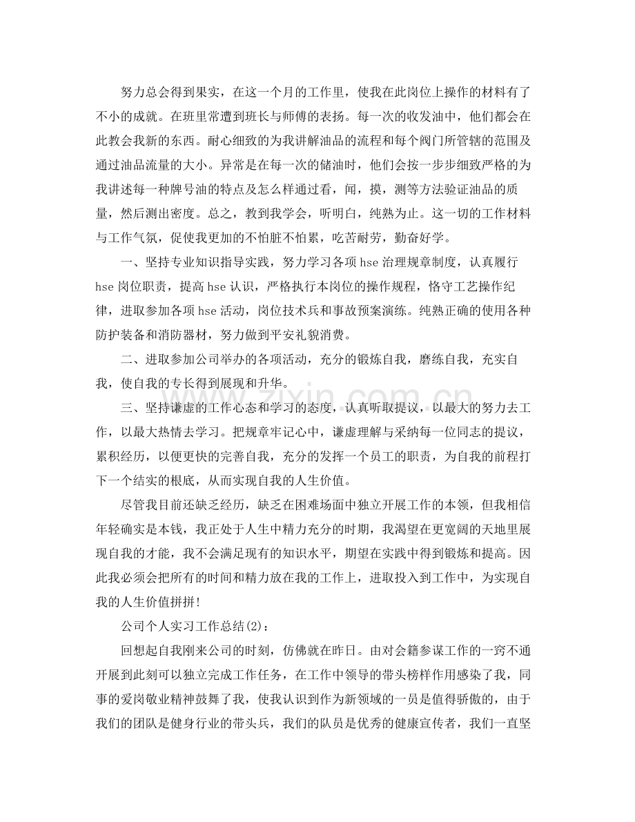 公司个人实习工作参考总结.docx_第2页